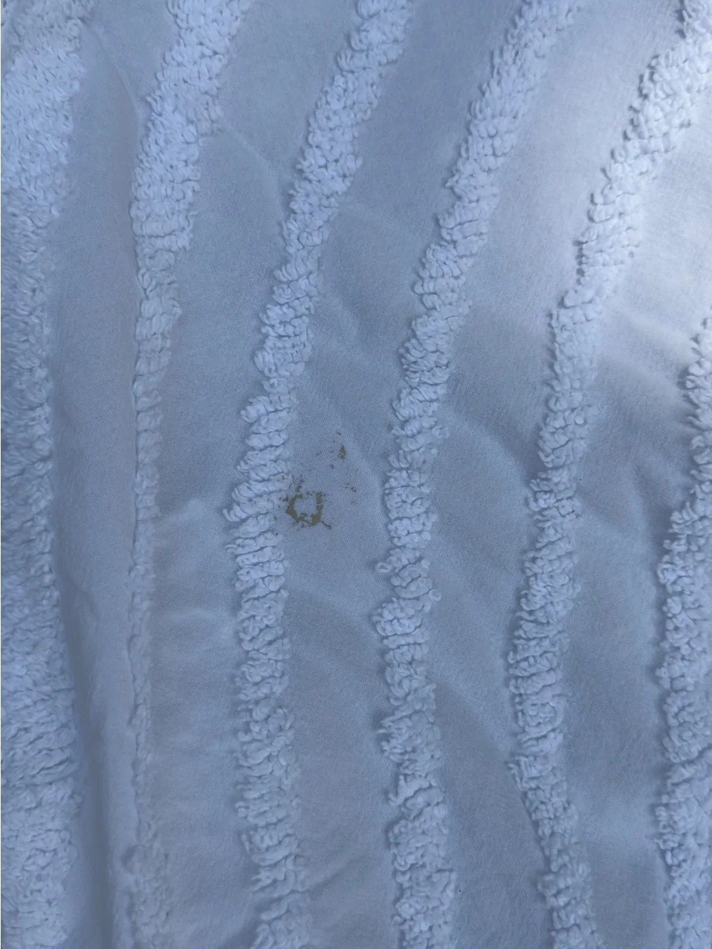 White Chenille Fringe Bedspread